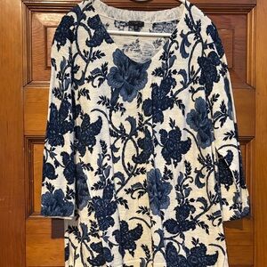 Talbots Blue Floral Women's Sweater